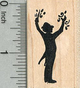 Orchestra Conductor Rubber Stamp, Silhouette, Instrumental Music Series