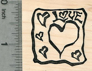 Love Heart Rubber Stamp, Valentine's Day Series