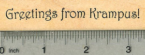 Krampus Saying Rubber Stamp, Greetings from