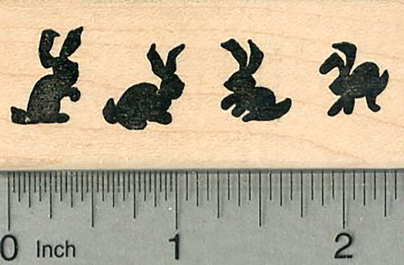 Tiny Bunnies Rubber Stamp, Rabbit border