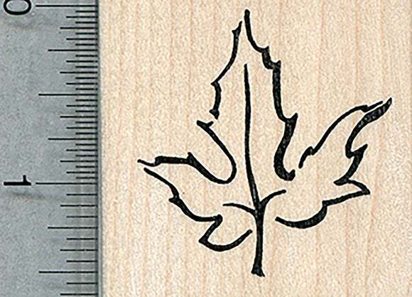 Autumn Leaf Rubber Stamp, Maple, Simple Shapes Series