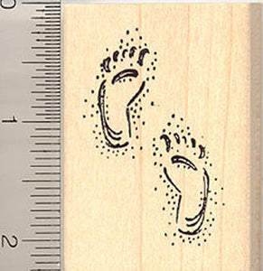 Footprints in the Sand Rubber Stamp, Human