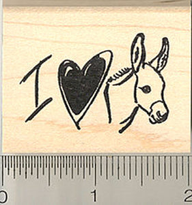 I Love Donkeys Rubber Stamp