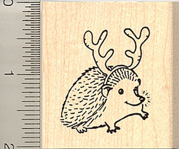 Rudolph the Red-nosed Hedgehog Rubber Stamp