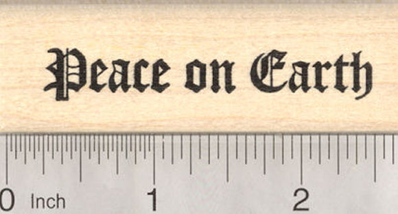 Peace on Earth Rubber Stamp, Christmas, Holiday Greeting
