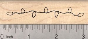 Christmas Lights Rubber Stamp, Holiday Light String