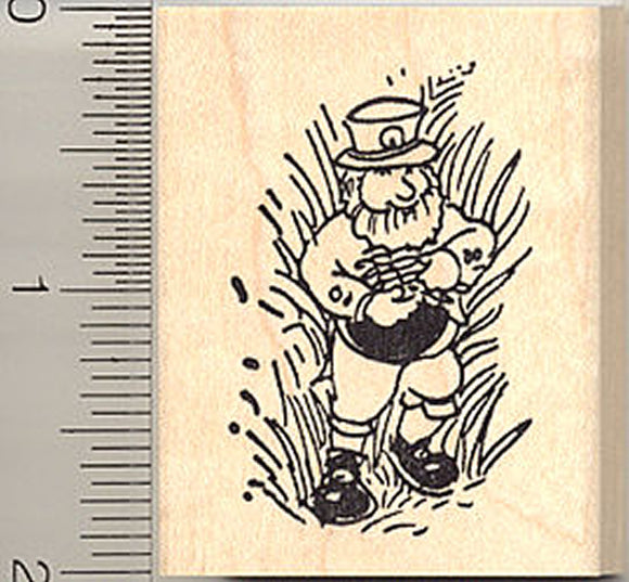 Small Leprechaun with Pot of Gold Rubber Stamp