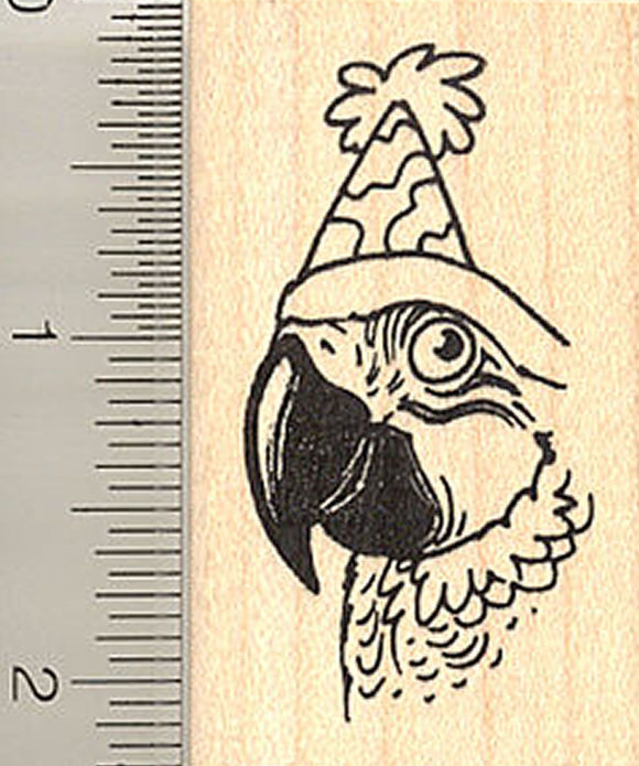 Party Parrot Rubber Stamp