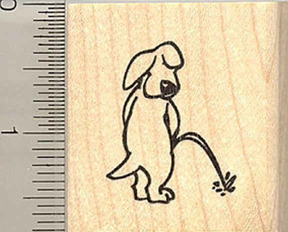 Upright Dog with Attitude Rubber Stamp