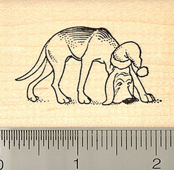 Sniffing Out Santa Blood Hound Rubber Stamp