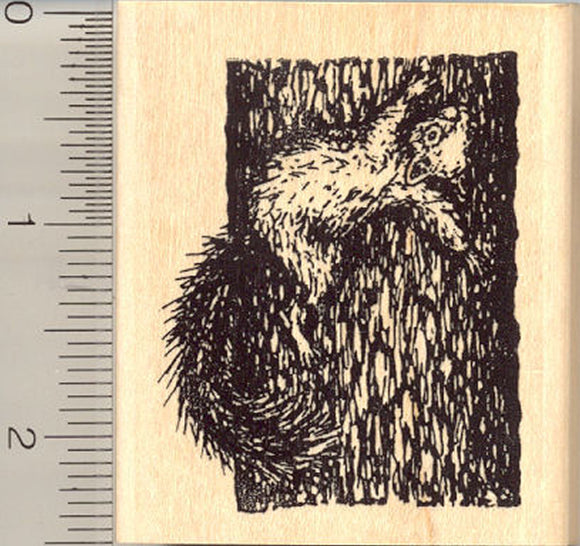 Squirrel Rubber Stamp, Climbing Tree