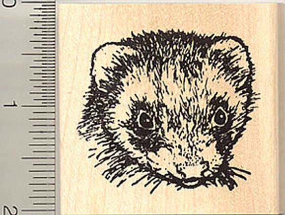 Ferret Rubber Stamp, Realistic Face