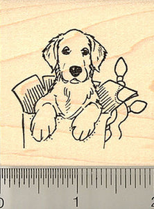 Christmas Labrador Retriever Puppy Rubber Stamp