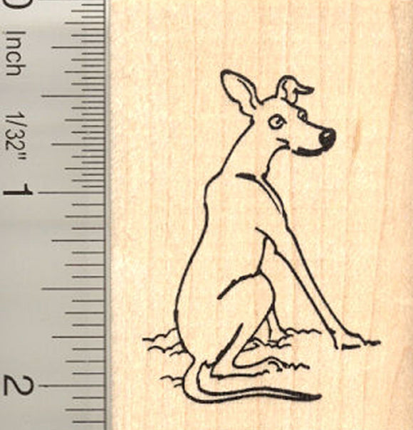 Lurcher Dog Rubber Stamp