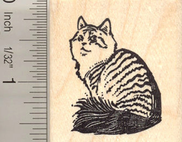 Siberian Cat Rubber Stamp