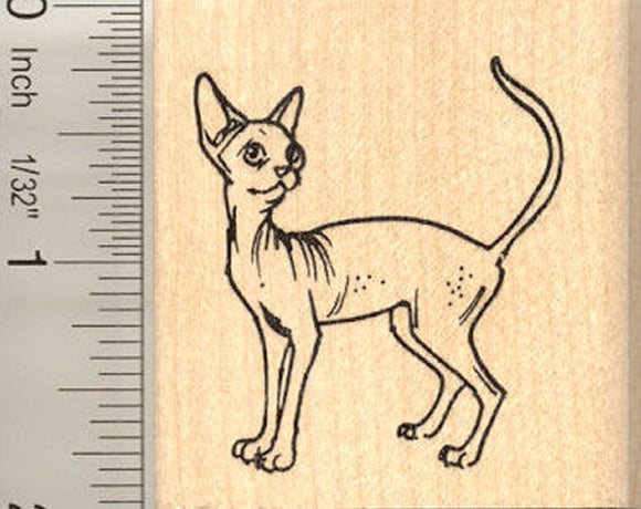 Sphynx Cat Rubber Stamp