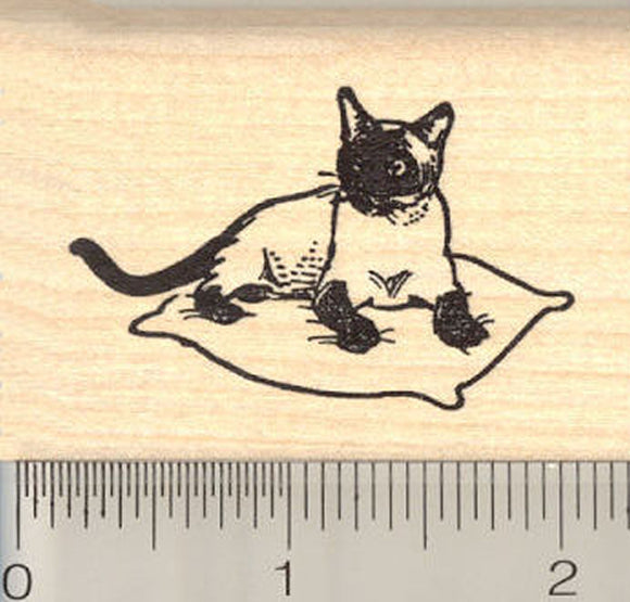 Siamese Applehead Cat Rubber Stamp