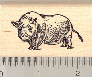 Pot Bellied Pig Rubber Stamp