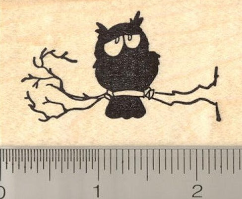 Owl in Silhouette Rubber Stamp