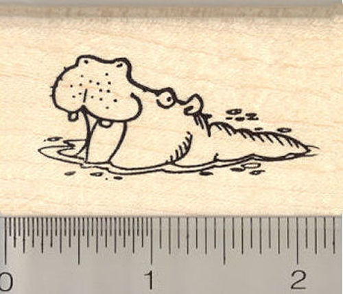 Hippopotamus Rubber Stamp