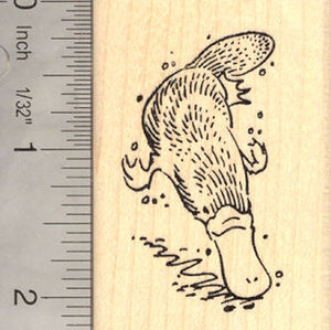 Duck Billed Platypus Rubber Stamp