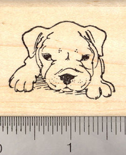 Naptime Bulldog puppy Rubber Stamp