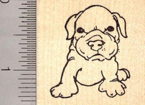Playtime Bulldog Puppy Dog Rubber Stamp