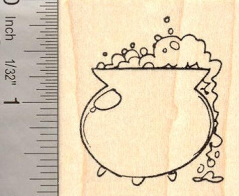 Witch's Cauldron Halloween Rubber Stamp