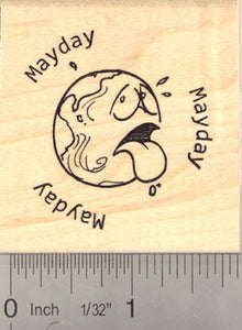 Mayday! Earth Rubber Stamp