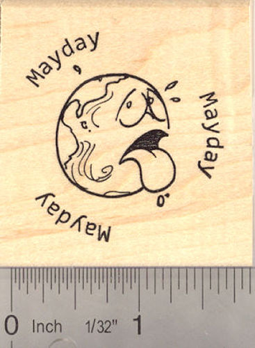 Mayday! Earth Rubber Stamp