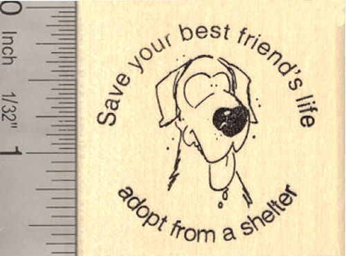 Save your best friend's life Rubber Stamp (dog adoption and rescue )