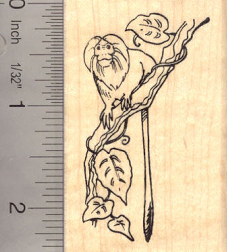 Tamarin Monkey Rubber Stamp