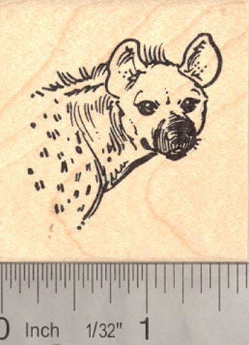 Hyena Portrait Rubber Stamp African Wildlife