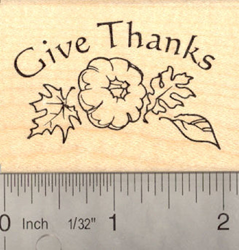 Thanksgiving Rubber Stamp Give Thanks Pumpkin