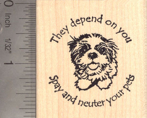 Spay and Neuter Cute Dog Rubber Stamp