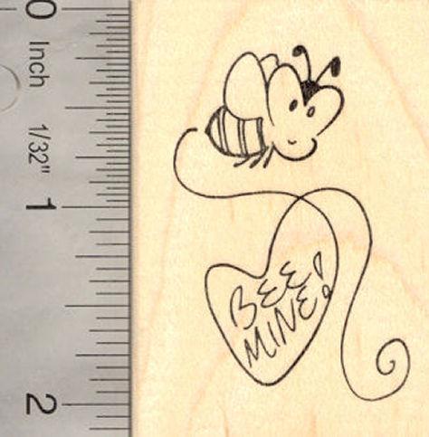 Bee Mine! Valentine's Day Rubber Stamp