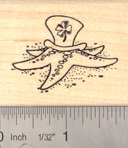 St. Patrick's Day Starfish Rubber Stamp