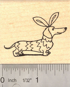 Easter Dachshund Dog Rubber Stamp