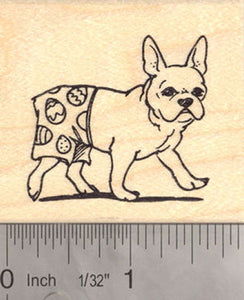 French Bulldog in Easter Egg Shorts Rubber Stamp