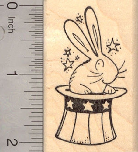 Patriotic American Bunny Rabbit Rubber Stamp, 4th of July (fourth of July, July 4th)