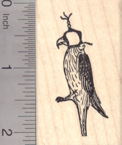 Hooded Falcon, Falconry Rubber Stamp
