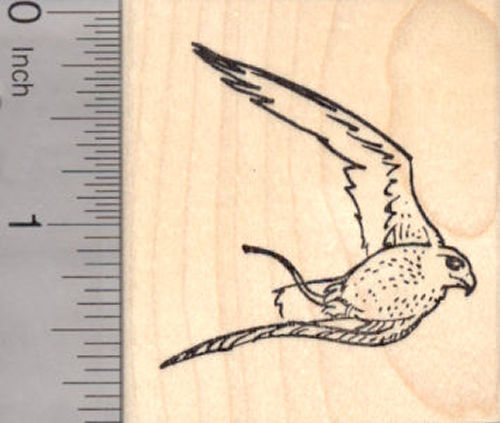 Falcon in Flight with Flying Jesses, Falconry Rubber Stamp