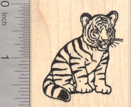 Tiger Cub Rubber Stamp, Big Cat