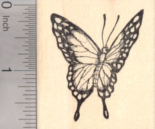 Swallowtail Butterfly Rubber Stamp