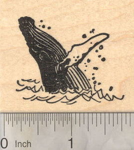 Humpback Whale Rubber Stamp, Whale Breaching Water