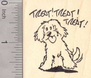 Treat Dog Rubber Stamp, Halloween, Friendship