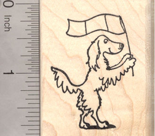 Irish Setter Dog with Flag of Ireland Rubber Stamp, St. Patrick's Day