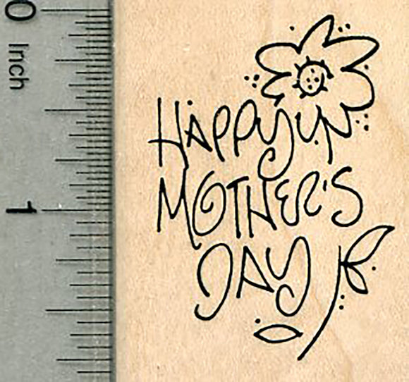 Happy Mother's Day Rubber Stamp, Floral