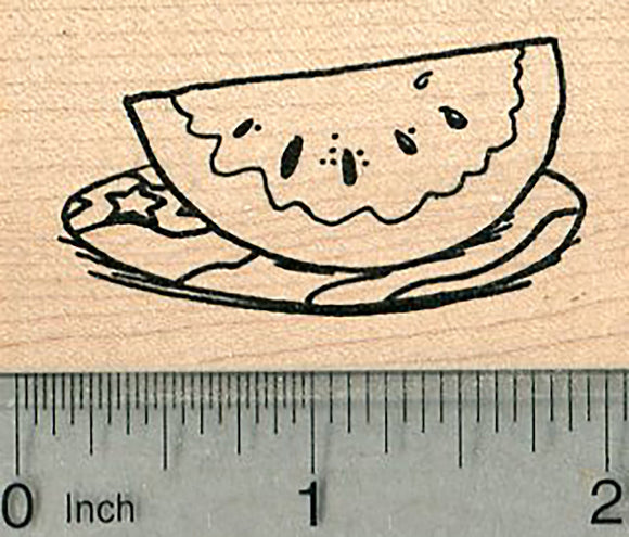 Watermelon Slice Rubber Stamp, 4th of July Picnic Food