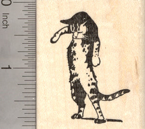 Striped Tabby Cat Rubber Stamp, Playing